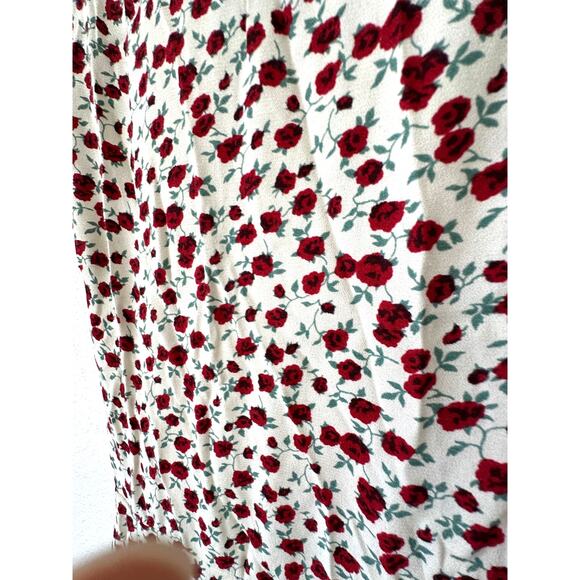 Reformation Ivory Floral Print Round Neck Cap Sleeve Open Back Maxi Dress 0 - Picture 8 of 16